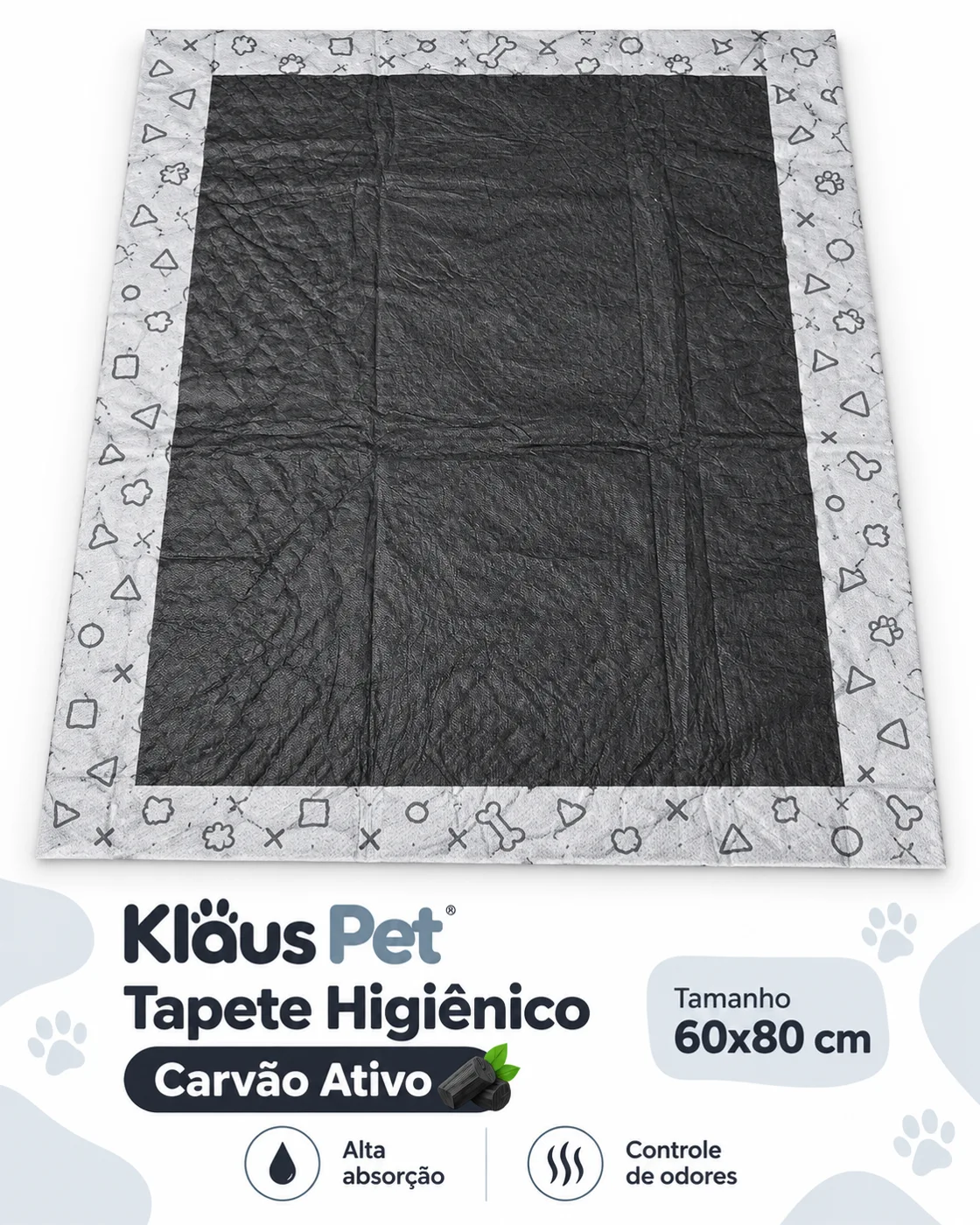 Tapete Higiênico Carvão ativo 60X80